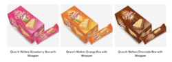 Qrunch Wafers – 3-Flavor Box & Wrapper Set